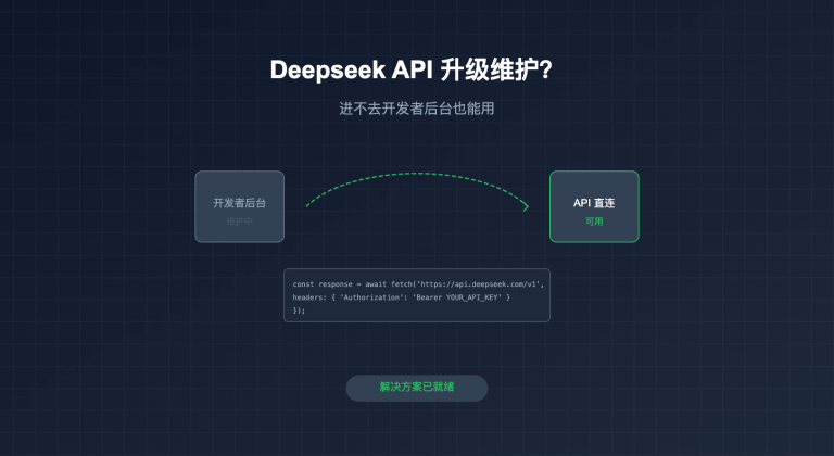Deepseek API 升级维护？进不去开发者后台怎么办？有办法了……