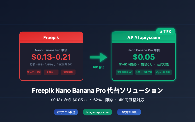 freepik nano banana pro alternative api cheap ja image 0 图示