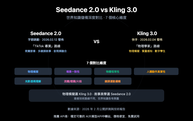 seedance 2 vs kling 3 world knowledge comparison zh hant image 0 图示